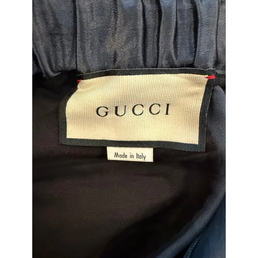Size M - Gucci Silk Web Stripe Trousers